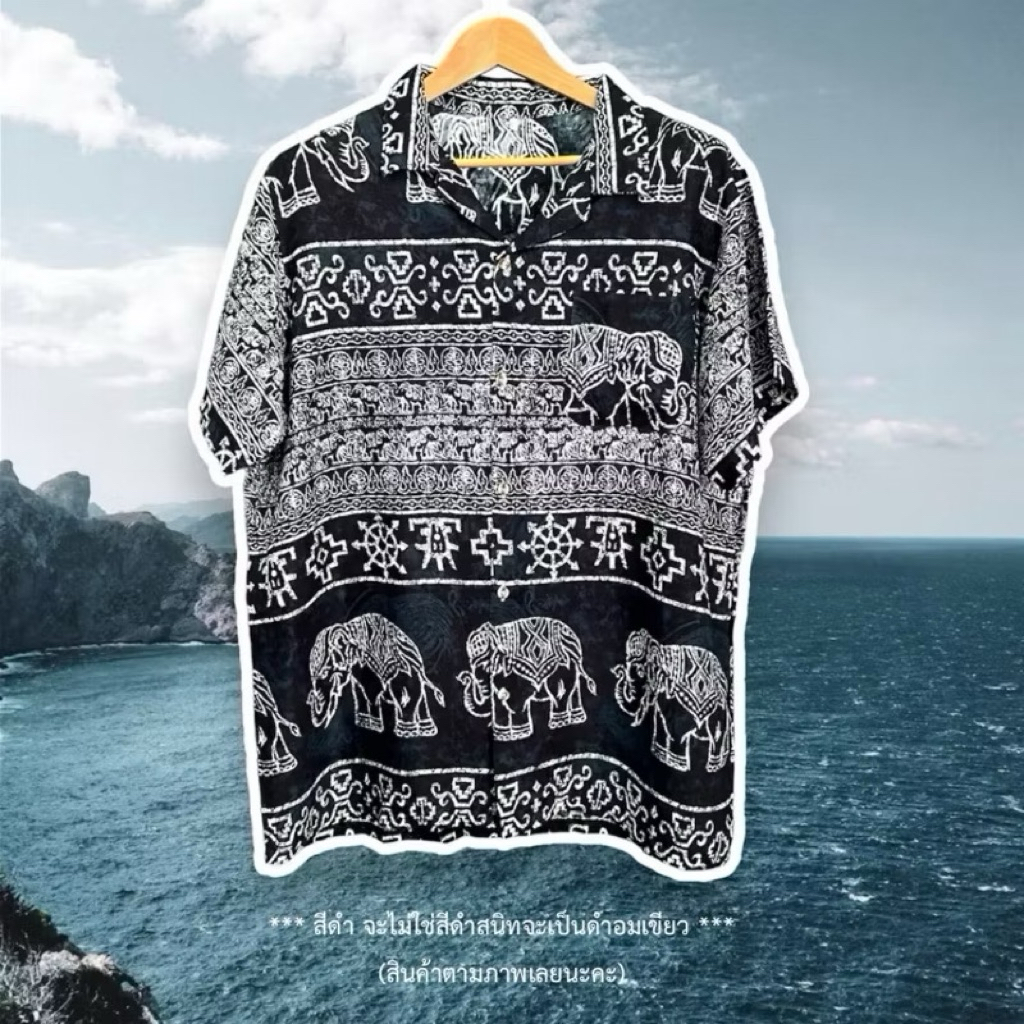 [งานไทย🇹🇭] เสื้อฮาวาย เสื้อลายช้าง ยอดฮิต ใส่ได้ทั้งคุณผู้ชายและคุณผู้หญิง