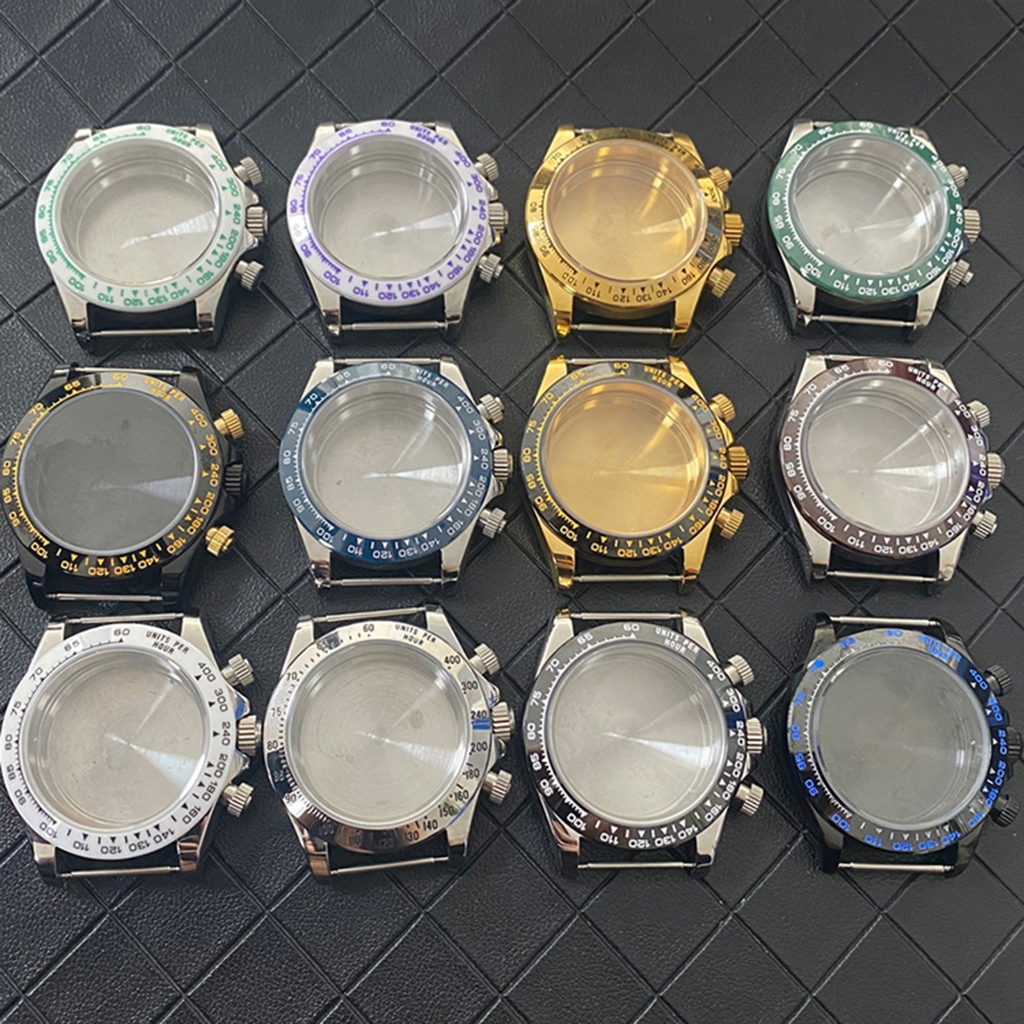 สแตนเลสเซรามิก Bezel ทองคำสีดำนาฬิกากรณีนาฬิกาสายรัดปรับเปลี่ยนอุปกรณ์เสริมสำหรับการเคลื่อนไหว VK63
