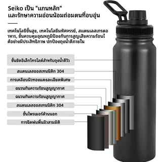 กระติกน้ำ 304 ขวดน้ำสแตนเลส กระติกน้ำร้อนพกพา 600ml/800ml/1000m'ml กระบอกน้ำ ได้ยาวนาน กระติกน้ำร้อนพกพา