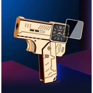 ไฟแช็ค นาฬิกาทรงปืนแบบพับได้ ไฟฟู่ เติมแก๊สได้ คละสี 1 ชิ้น …