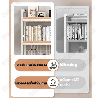 BMZAR 135CM ชั้นวางของ ชั้นวางเดสก์ท็อป ชั้นเก็บของบนโต๊ะทำงาน สำนักงาน เครื่องเขียน ชั้นวางหนังสือ