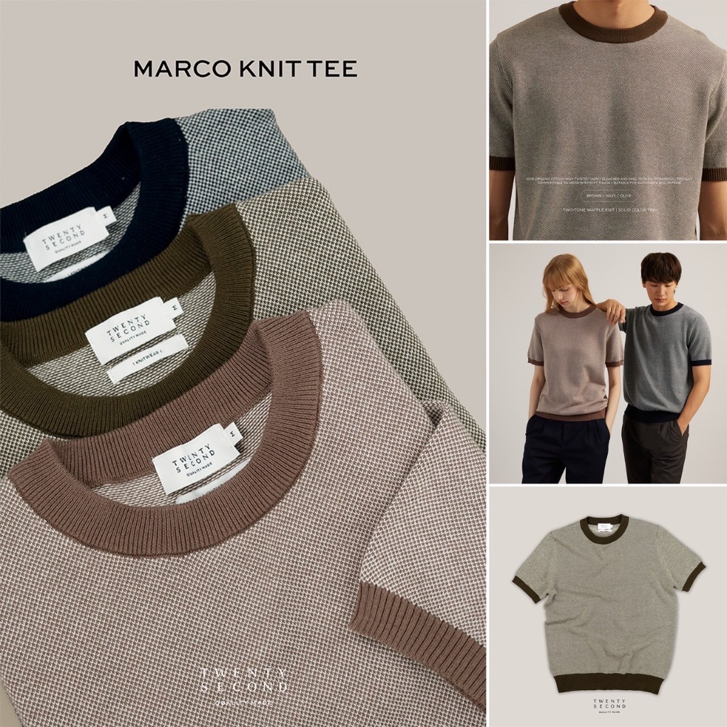 TWENTYSECOND เสื้อยืดแขนสั้นผ้า Knit รุ่น Marco Knit Tee