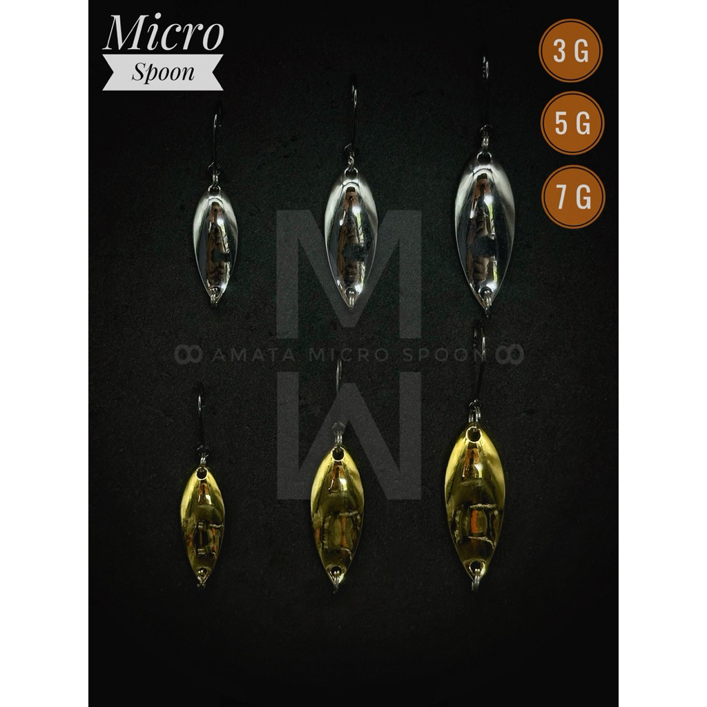 “เหยื่อปลอม“ ไมโครสปูน ขนาด 3 , 5 และ 7 กรัม : Micro Spoon 3 , 5 & 7 g :