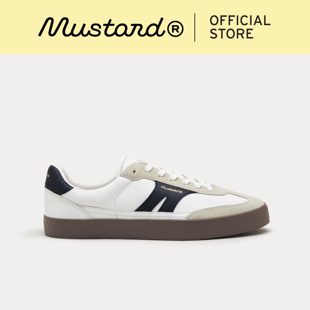 Mustard Sneakers Victor - White/Black | รองเท้าหนัง