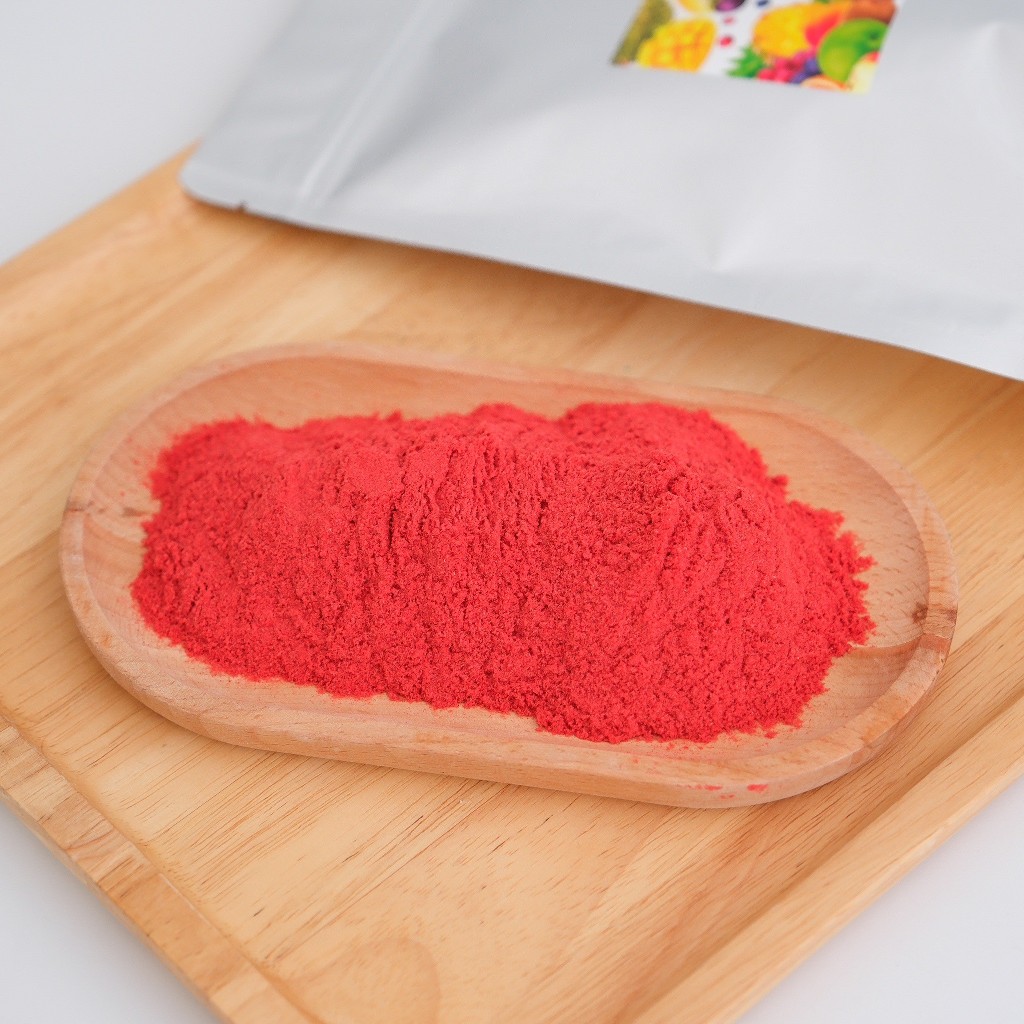 Freeze Dried Strawberry Powder No Sugar สตรอเบอรี่ฟรีซดรายแบบผง สูตรไม่เติมน้ำตาล สำหรับโรยขนม เบเกอรี่ By Garden Fruit