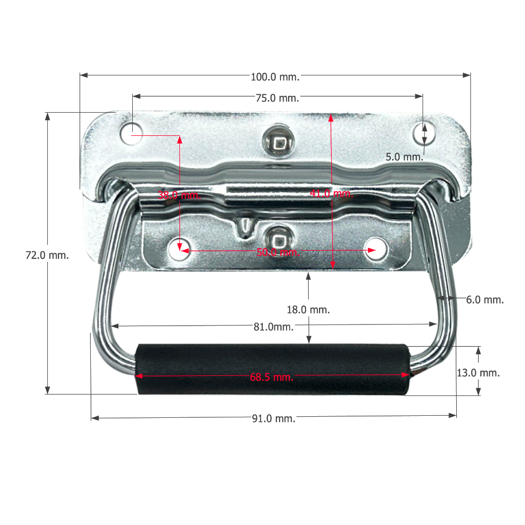 มือจับ มือจับสปริงเปลือย ขนาดเล็ก เหล็กชุบโครเมียม อุปกรณ์แร็ค หูยกแร็ค หูยก มือจับกล่อง  หูยกกล่อง