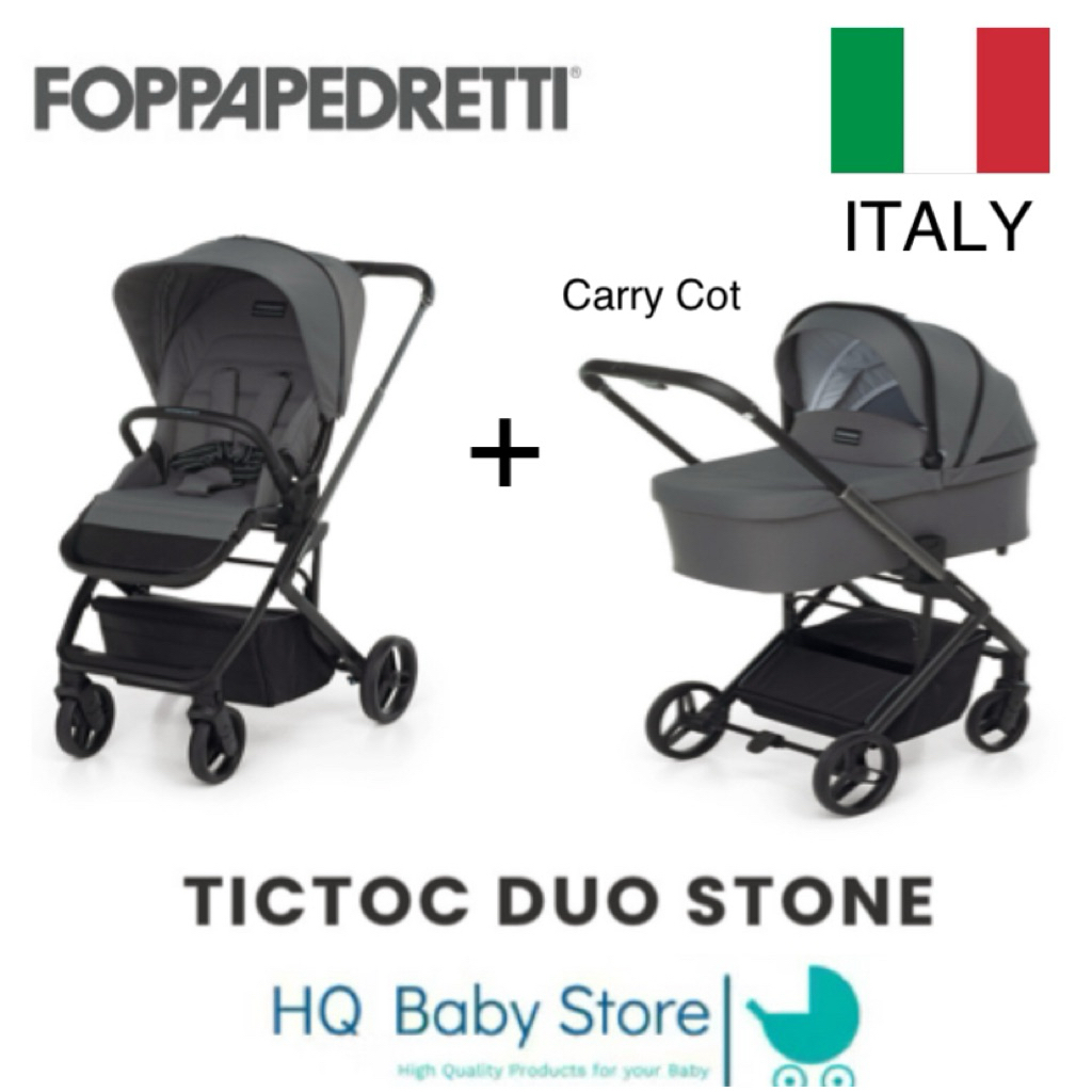 สินค้าแท้   %   Foppapedretti Tictoc 2 in 1 stroller รถเข็นเด็กพร้อมที่นอนเด็ก จากประเทศอิตาลี ราคา ถูกที่สุด ดีลบีเคเค