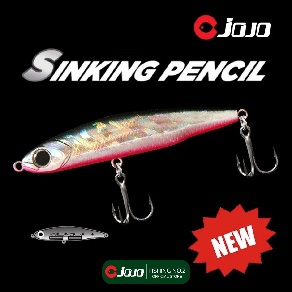 JOJO Sinking Pencil เหยือปลอม ซิ้งกิ้ง เพนซิล จม มี 2 ขนาด งานกระสูบ กะพง