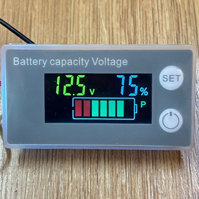 มิเตอร์วัดโวลท์ DC 8v-100v แสดงค่า V % แบตเตอรี่ (ตัววัดความจุแบตเตอรี่)