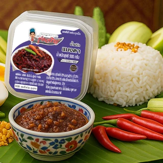 น้ำพริกแมงดา ตรารุ่งเจริญ ขนาดกระปุก 500 กรัม แถมฟรี แพค 6 จำนวน 1 แพค