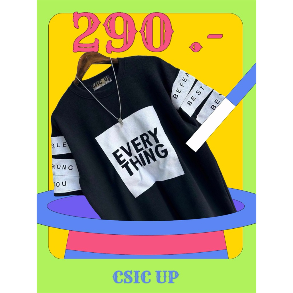 เสือยืดแขนสั้น Every Thing เสื้อยืดสไตล์เกาหลี เนื้อผ้านุ่ม ใส่สบาย