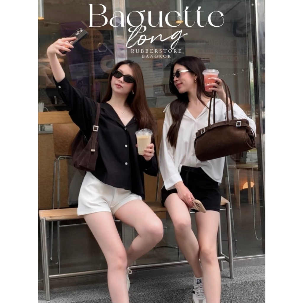 Baguette long เสื้อเชิ้ตแขนยาว โบว์หลัง