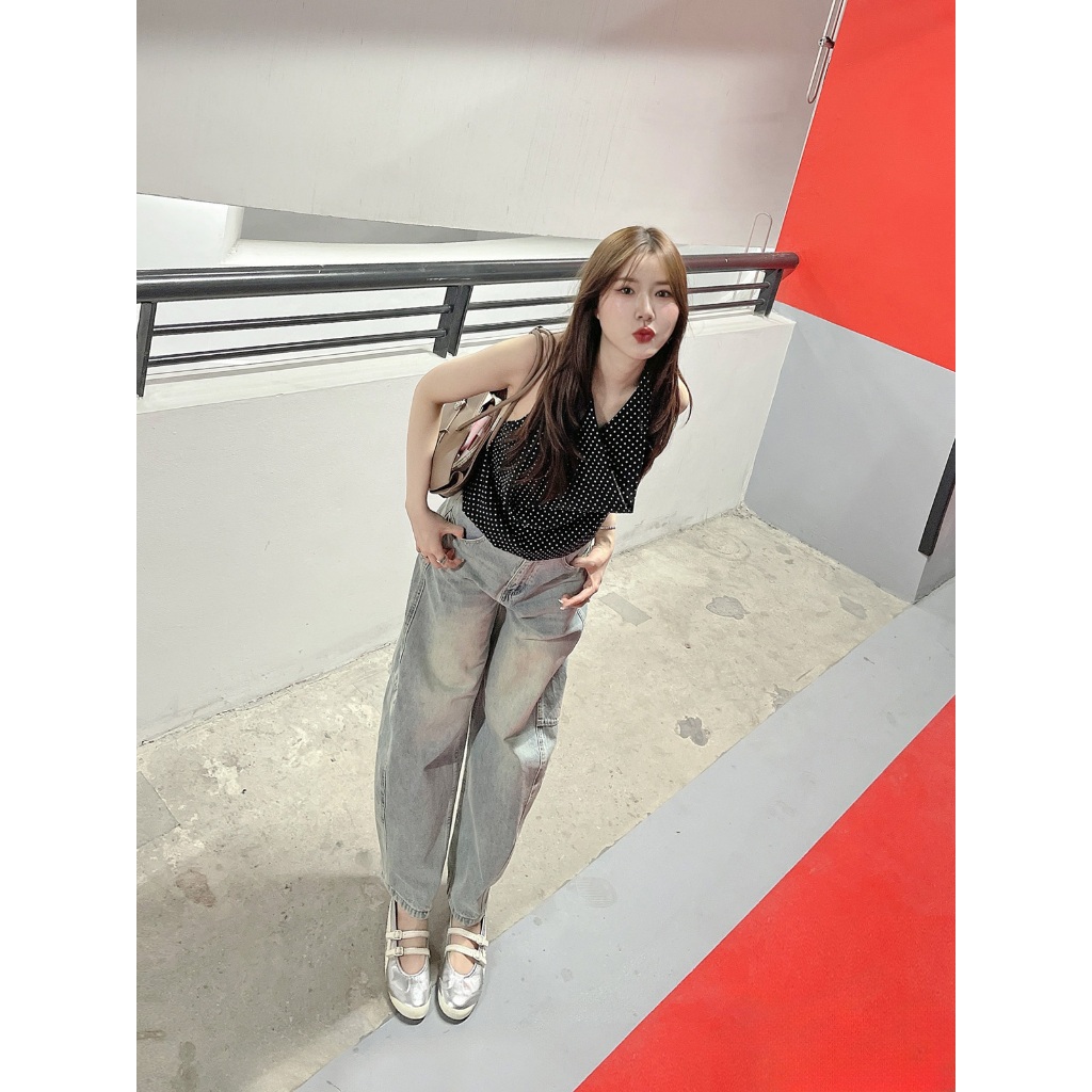 SLYQ INDIGO BARREL DENIM PANTS กางเกงยีนส์ขายาวทรงบาร์เรล - รูปที่ 4