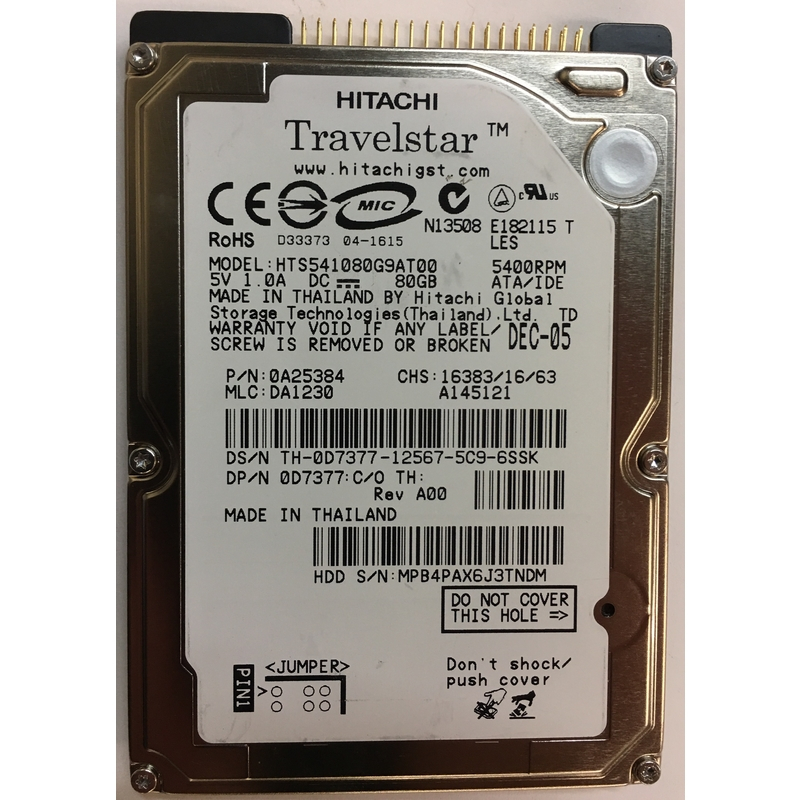 HDD HITACHI 80GB SATA2.5 (HTS541080G9SA00)