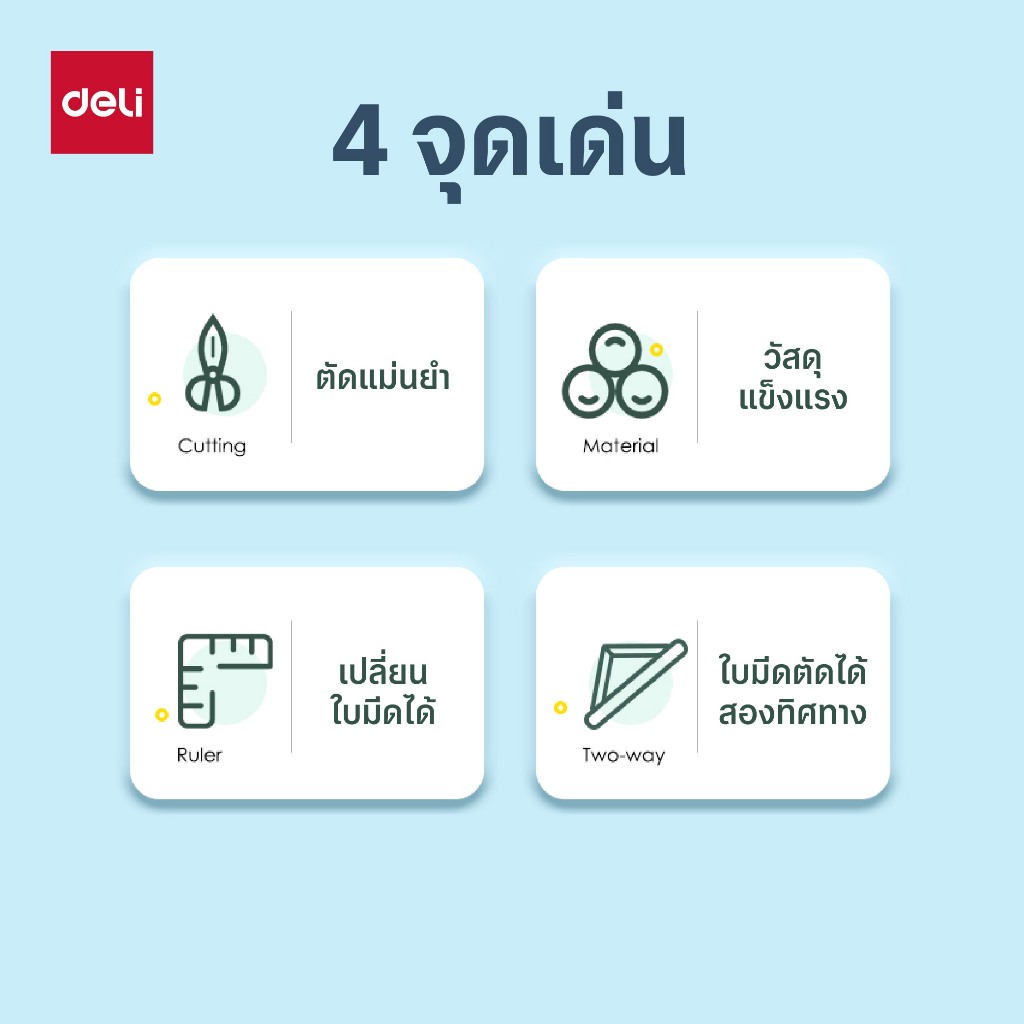 Deli แท่นตัดกระดาษแบบรูด รุ่นTD800 / TD801 ใบมีดคม มี 2 สี Paper Trimmer จำหน่าย 1 ชิ้น ราคา ถูกที่สุด ดีลบีเคเค แกลเลอรีภาพที่ 7