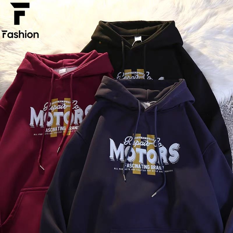 เสื้อเเขนยาวมีฮู้ด เสื้อเเขนยาวทรงหลวม ใส่สบายเเฟชั่น UNISEX