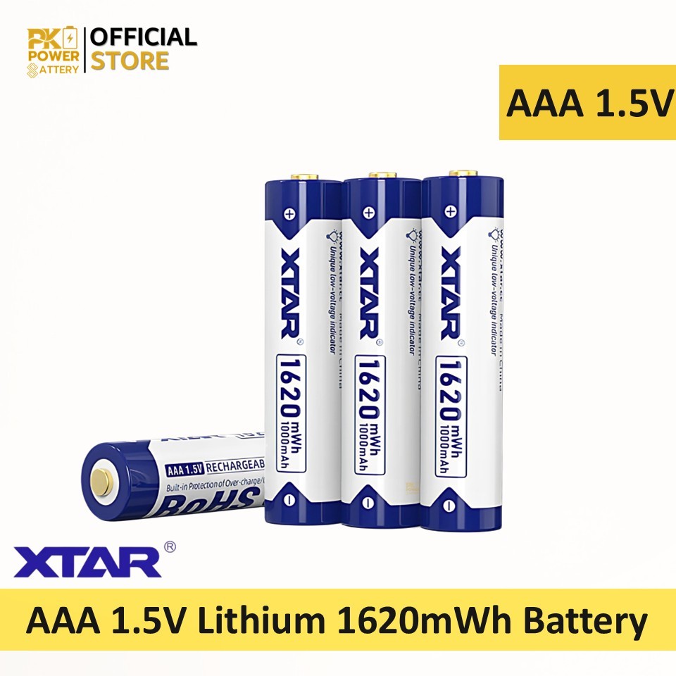 XTAR ถ่านชาร์จ AAA 1.5V 1620mWh (แพ็ค 4 ก้อน) | Rechargeable Lithium Battery