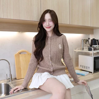 JARINYA (S-M) เสื้อคาร์ดิแกนปักjarinya ผ้าไหมพรมสาน ผ้านุ่มใส่สบาย (T829)