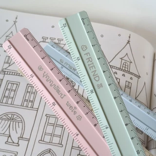 [[ส่งด่วน1-2วัน]] ไม้บรรทัดอลูมิเนียม สีพาสเทล สลักชื่อ ( ราคา 1 ชิ้น )