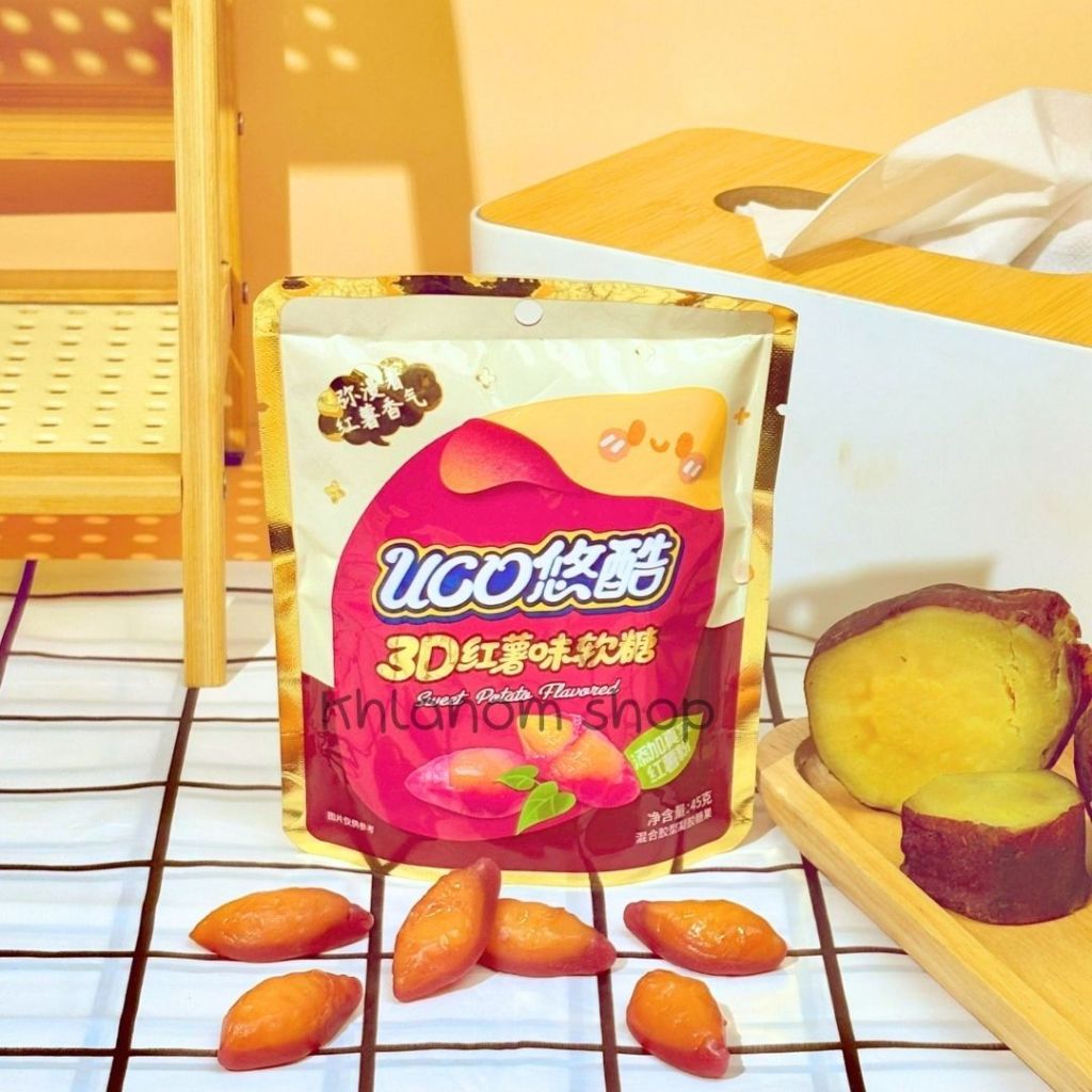 🍠ใหม่!! เยลลี่ปอกเปลือก กัมมี่รสสวีทโปเตโต้ ซอง/45 กรัม  gummy sweet potato หอมหวาน ละมุน เยลลี่มันหวาน มันหวานญี่ปุ่น - รูปที่ 4