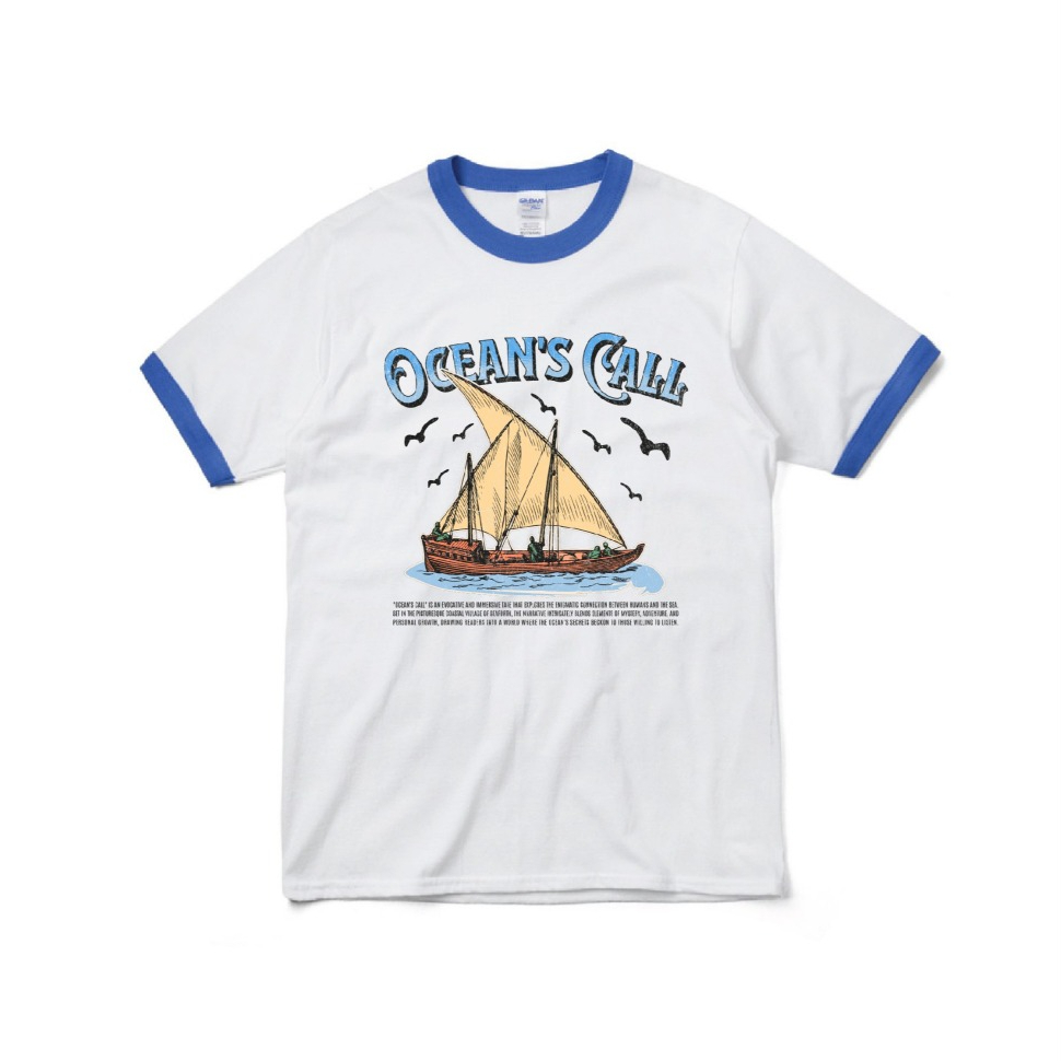 Ringer Tee เสื้อพิมพ์ลายลาย Ocean's call