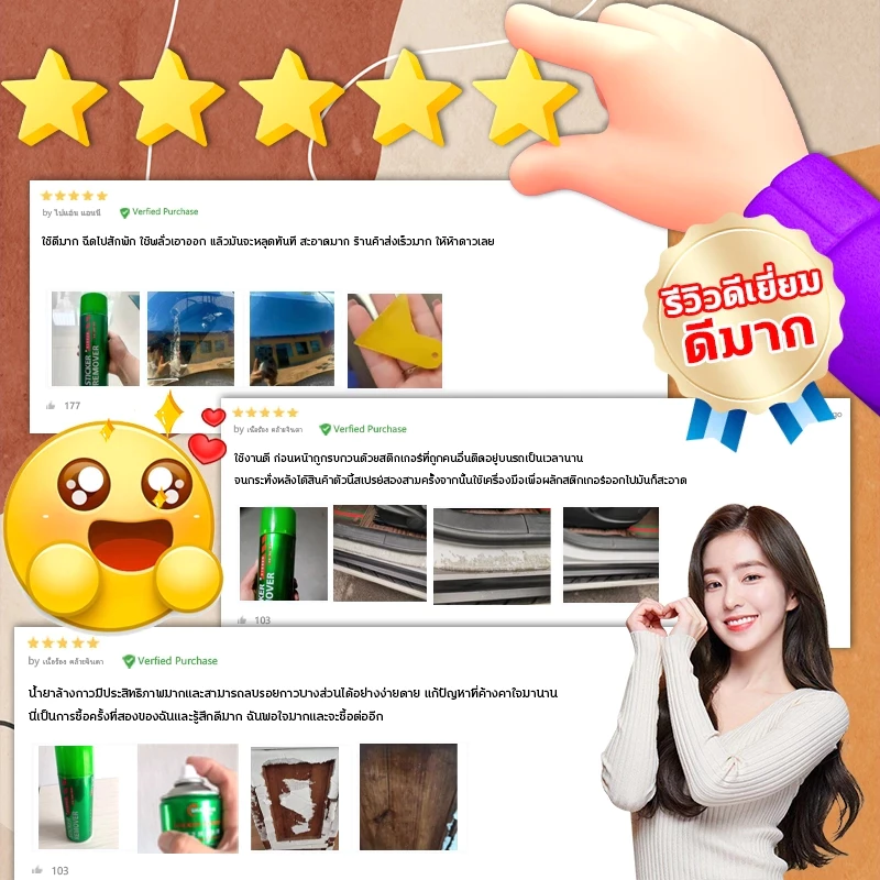 สเปรย์ลอกกาวรถ 450mL  sticker remover สเปรย์ลบคราบกาว คราบสติ๊กเกอร์ น้ำยาล้างกาว thumbnail 4