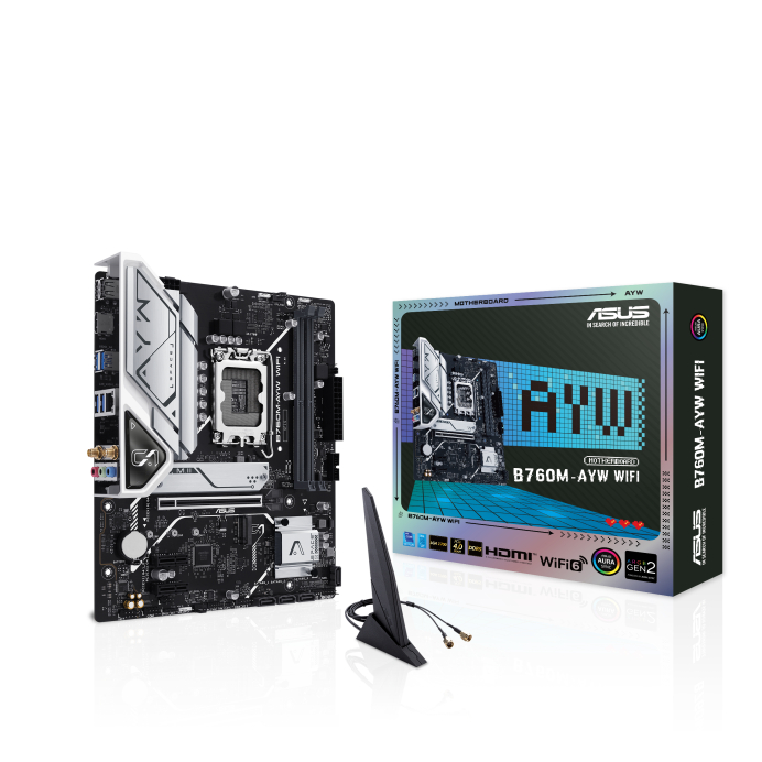 MAINBOARD (เมนบอร์ด) 1700 ASUS B760M-AYW WIFI (DDR5) ประกันศูนย์ไทย พร้อมส่ง