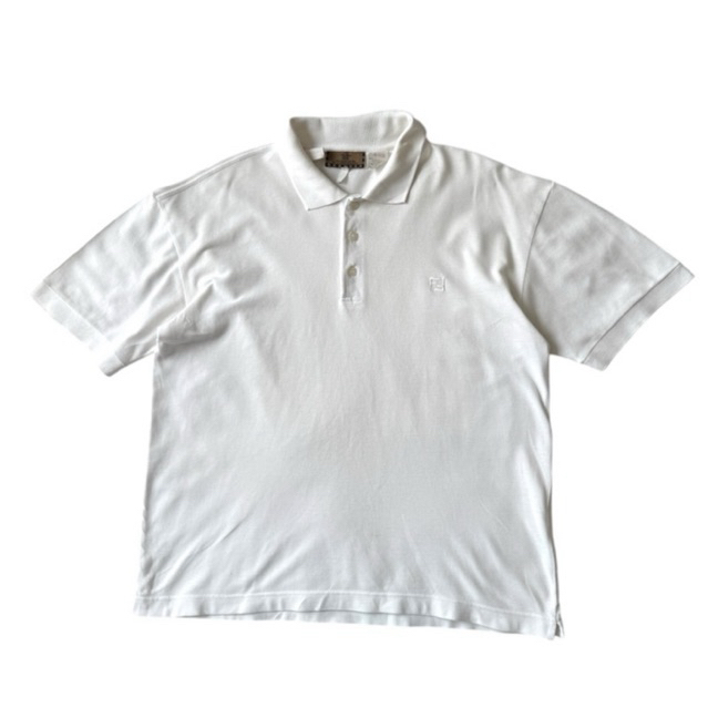 .FENDI club / Vintage polo shirt , white เสื้อทำงานสีขาว