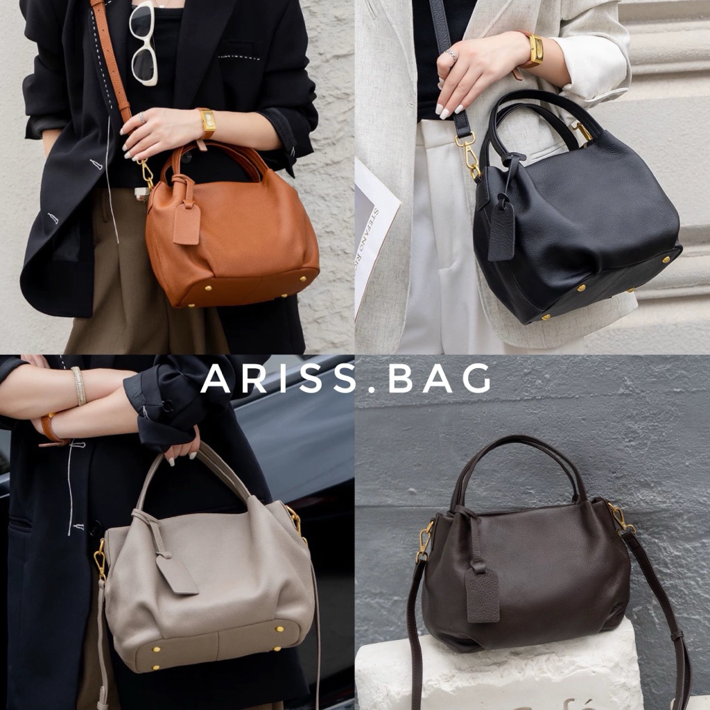 Geniune leather Soft Leather  กระเป๋าสะพายข้างหนังวัวแท้ หนังนุ่ม Ariss.bag