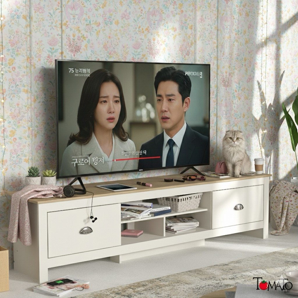 Tomato Home ชั้นวางทีวี 75นิ้ว Lexington กว้าง 180 ซม.  ชั้นวางทีวีไม้ ตู้ทีวี |  สวยหรูเกินราคา