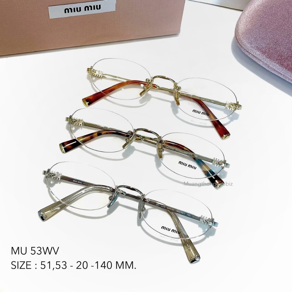 กรอบแว่น Miumiu MU 53WV Oval Metal (ตัดเลนส์สายตาได้)