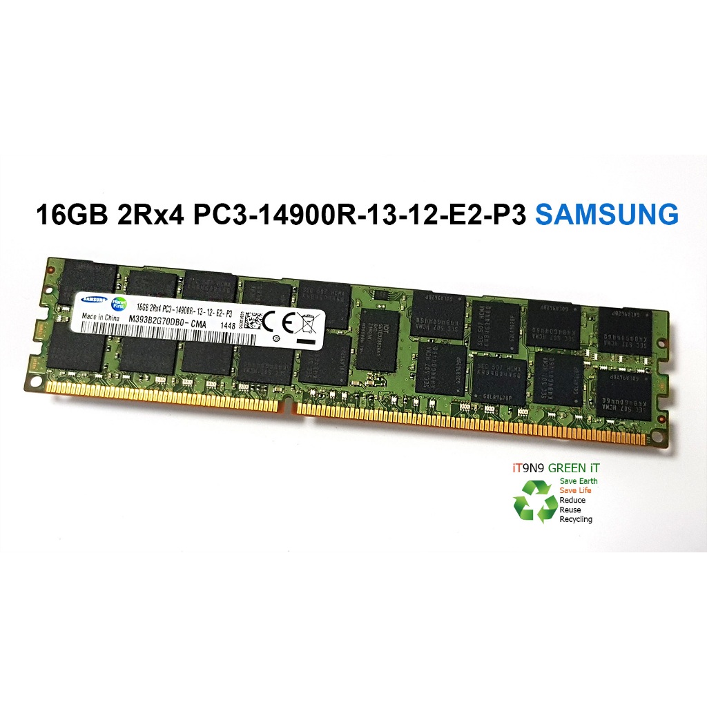 แรม REG ECC 16GB 2Rx4 PC3-14900R-13-12-E2-P3 มือสอง ยี่ห้อ Samsung ใส่บอร์ด X79 และ Server