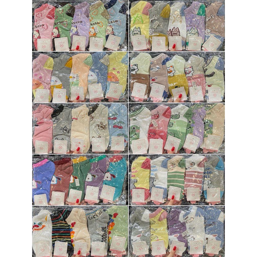 ถุงเท้าข้อสั้นผู้หญิง ( ยกแพ็ค 20 คู่ ) ป้าย OW