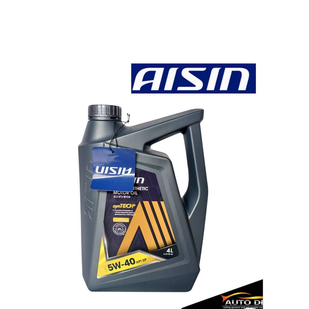 น้ำมันเครื่อง เบนซิน เกรดสังเคราะห์ AISIN Syn TECH+ SAE 5W-40 ขนาด 4 ลิตร