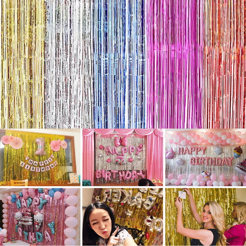 2M ม่านฟอยล์ เนื้อเงา เมทัลลิค ม่านฟอยล์ กาวในตัว ม่านฟอย สายรุ้ง สีสวย ใช้ตกแต่งงานปาร์ตี้ Backdrop