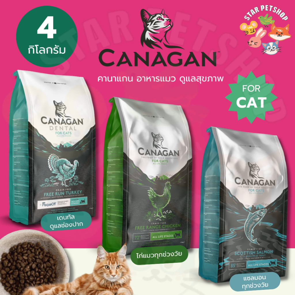 Canagan Free Range Chicken คานาแกนแมว ฟรีเรนจ์ ชิคเก้น สำหรับแมว ขนาด 4 กิโลกรัม