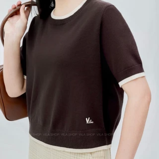 VILA | Marshmallow VL112 แขนสั้นทูโทน