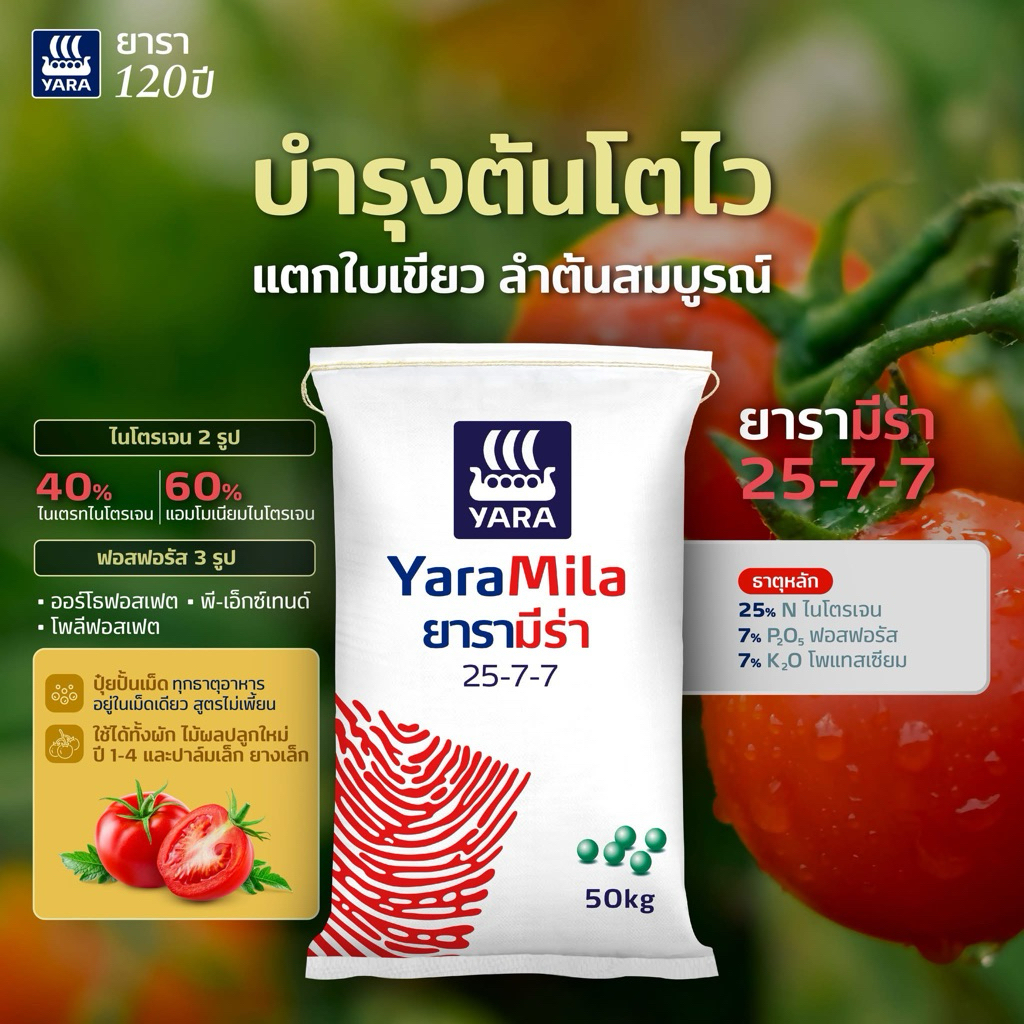 ปุ๋ยเคมี สูตร 25-7-7 ตรา ยารามีร่า #ปุ๋ยแบ่งขาย
