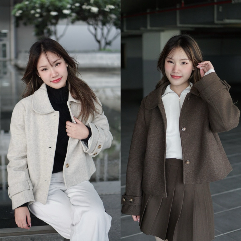 YERIN - London Wool Coat เสื้อโค้ทผ้าวูลผสม ทรงสั้น กันหนาวได้ดี