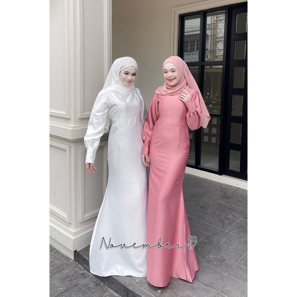 ชุดอิสลาม แฟชั่นมุสลิม เดรสมุสลิม ชุดเดรสออกงานสำหรับมุสลิม รุ่นซินดี้ Fashionmuslim
