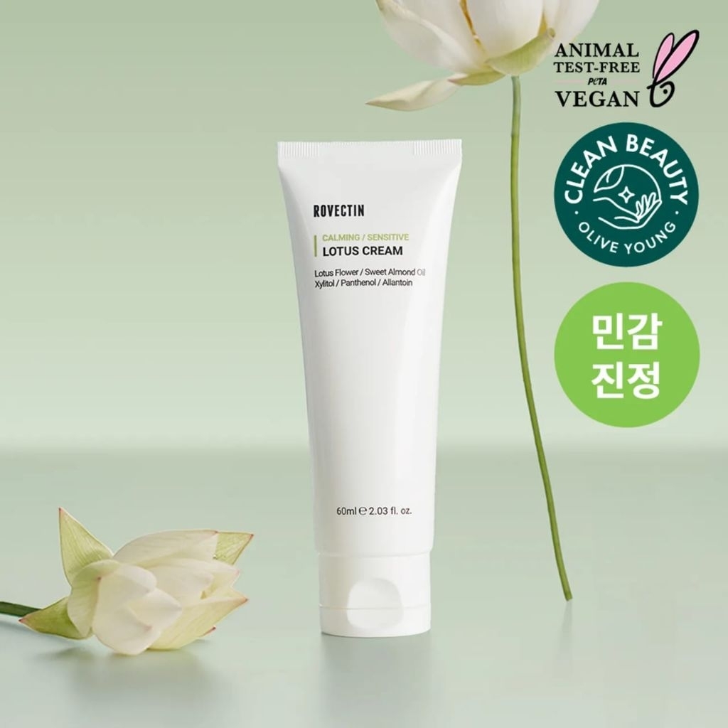 ของแท้ 100% ค่ะ Rovectin Calming Lotus Cream 60 ml. (Clean Lotus Water Cream) แพคเกจใหม่  ใช้ได้ทุกสภาพผิว