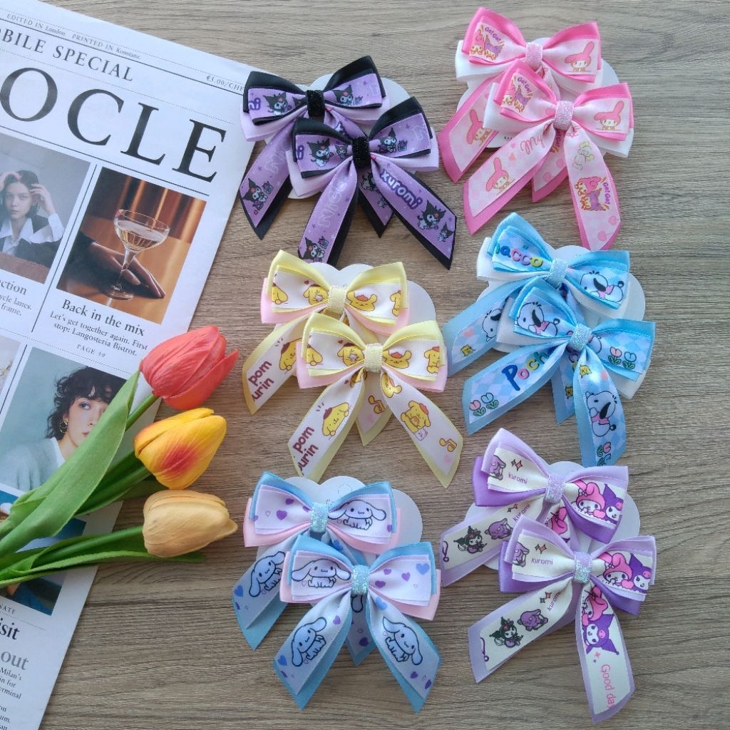 กิ๊บโบว์ติดผม Sanrio (ราคา/1คู่)