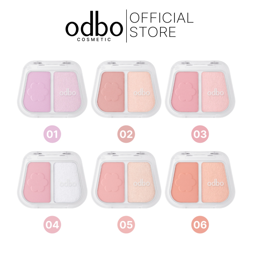 (สินค้าใหม่) ODBO DUO FUSE BLUSH & HIGHLIGHT OD1333 #บลัชโกลว์ดูโอ้ดอกไม้