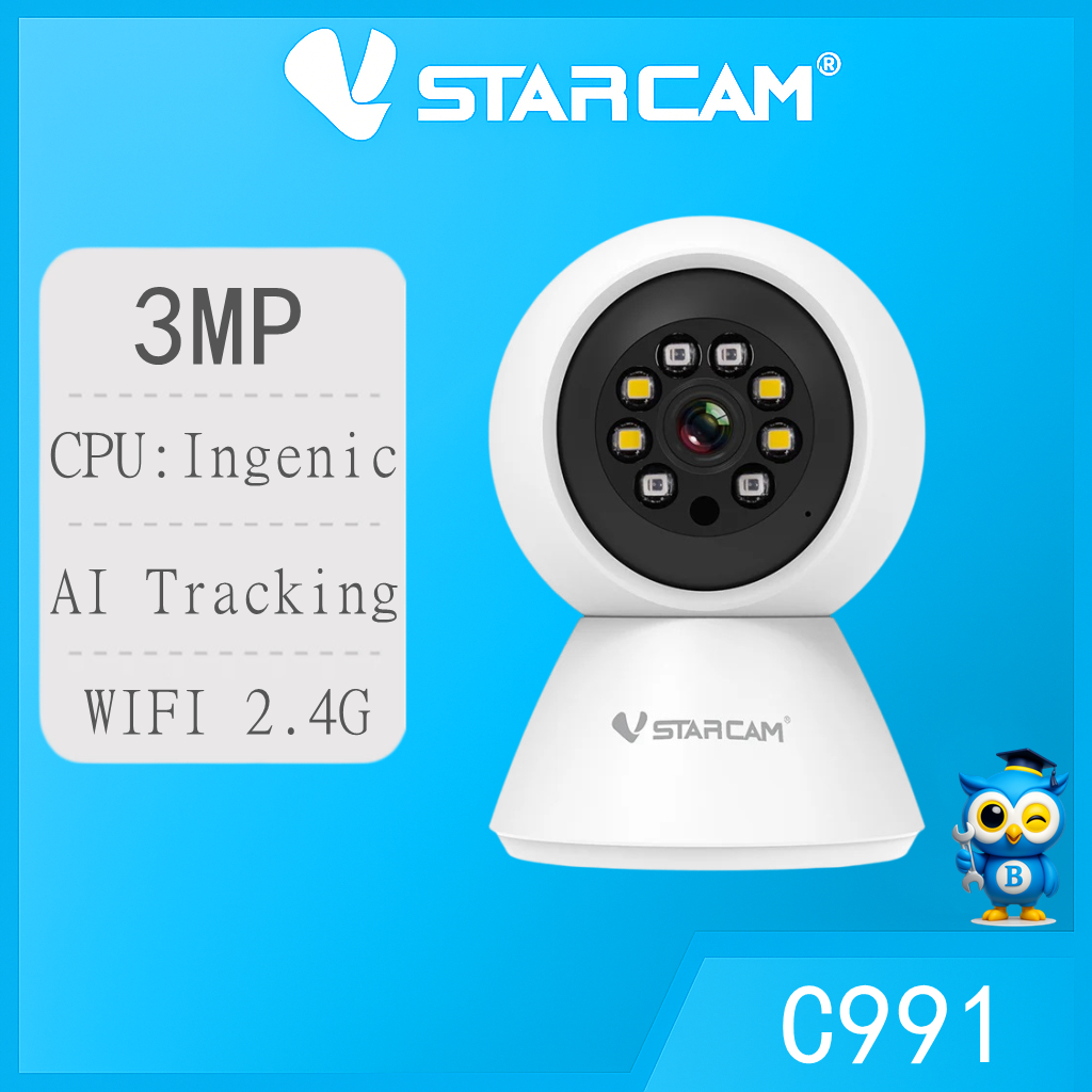 Vstarcam C991 3MP กล้องIP  IPcamera  กล้องวงจรปิดไร้สาย Indoor ความละเอียด มีระบบ AI+
