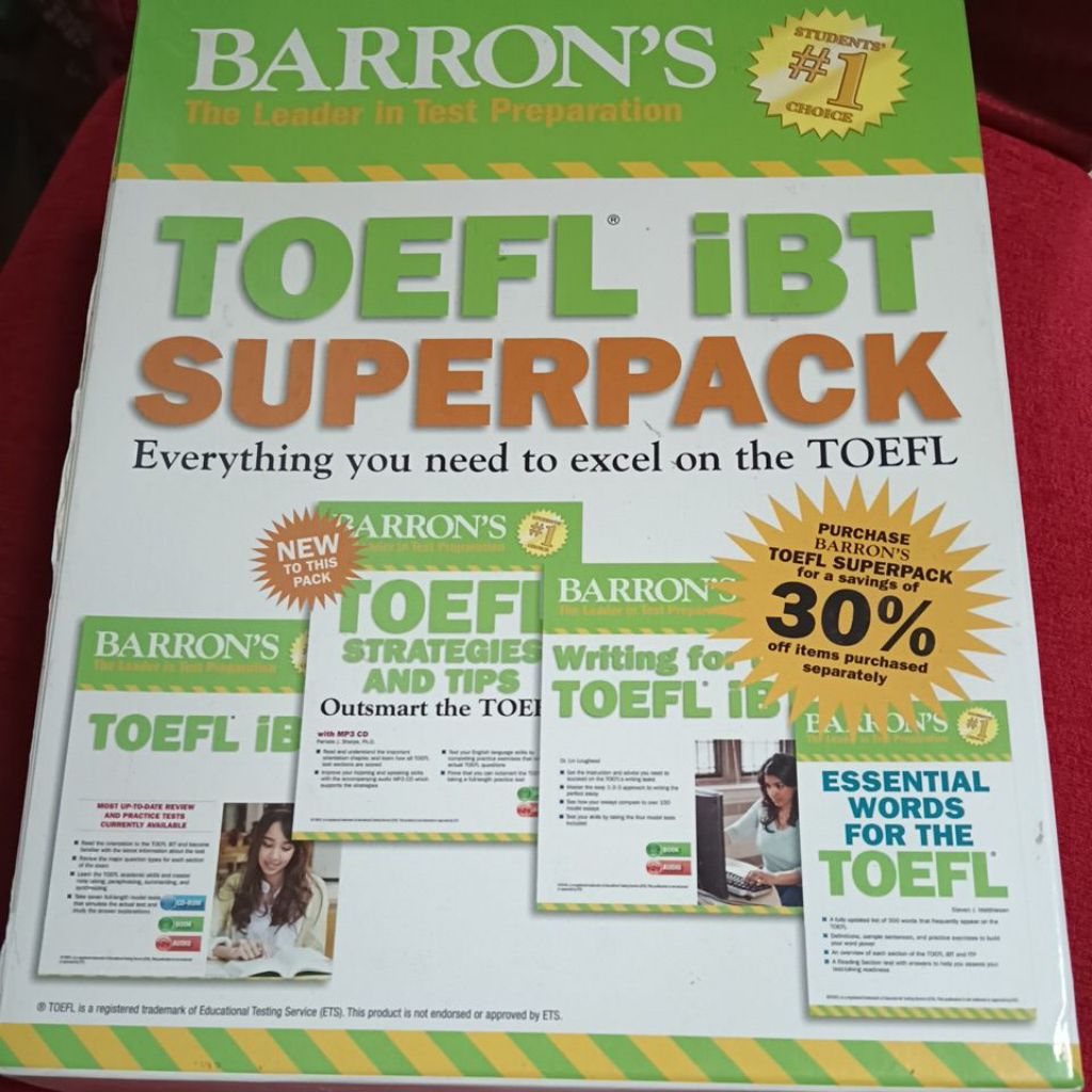 BARRON'S TOEFL IBT SUPERPACK ขายพร้อมกล่องสภาพดีไม่มีรอยเขียน