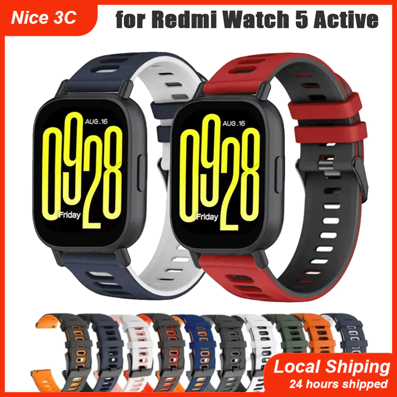 สายรัดซิลิโคนสำหรับ Redmi Watch 5 Active Smart Watch สายรัดข้อมือแบบสปอร์ตสำหรับ Xiaomi Redmi Watch5 Lite สายรัดอุปกรณ์เ