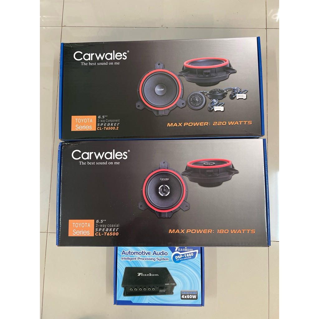 ชุดละ 4595บาท DSP AMP60x4Ch 1ตัว 6.5“แยกชิ้น 1ชุด 6.5”แกนร่วม 1คู่ ลำโพงตรงรุ่น Toyota ลำโพงติดรถยนต