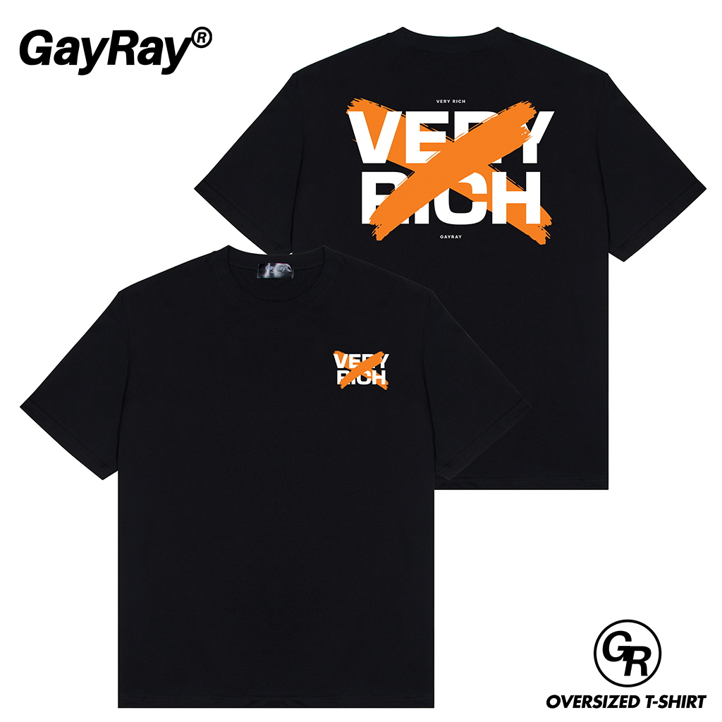 GayRay ⎰RICH.⎱  เสื้อยืดโอเวอร์ไซส์ Cotton 100% นุ่่ม ใส่สบาย