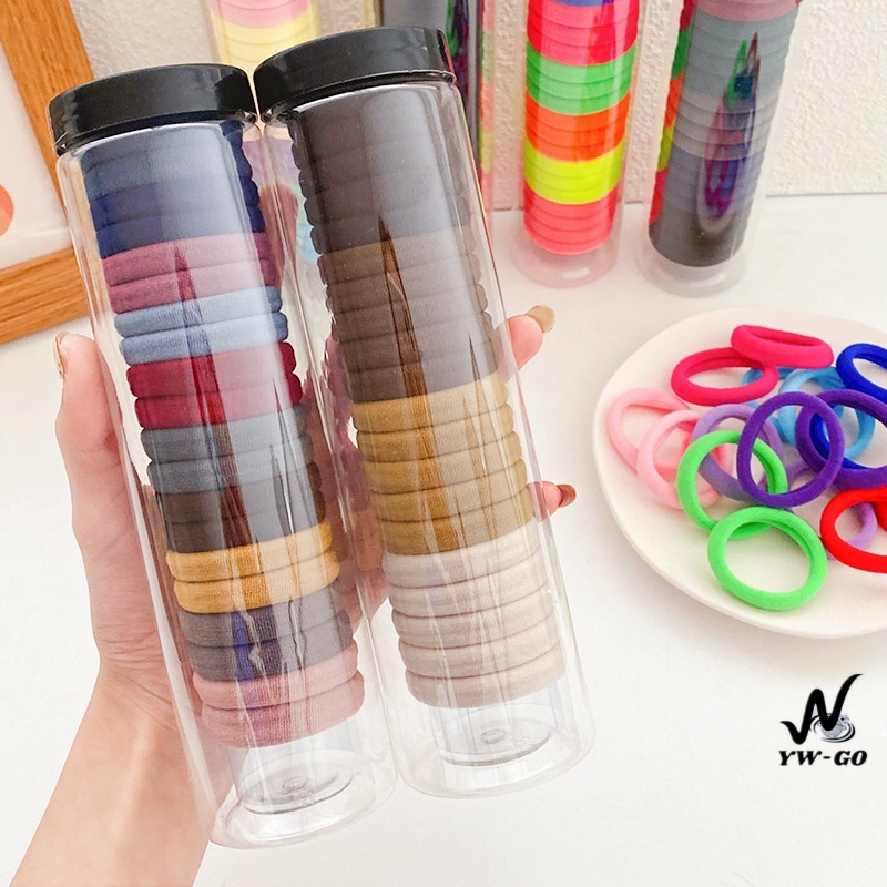 (20ชิ้น/ต่อกล่อง สีผสม) ยางรัดผมหางม้า กันลื่น ไร้รอยต่อ (พร้อมส่ง) G3296