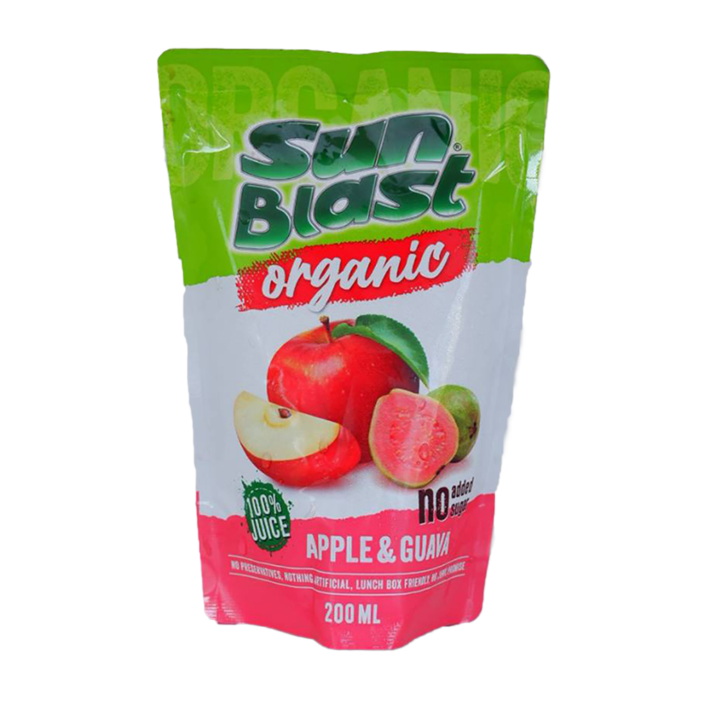 SunBlast / Organic 100% Apple & Guava Juice 200ml